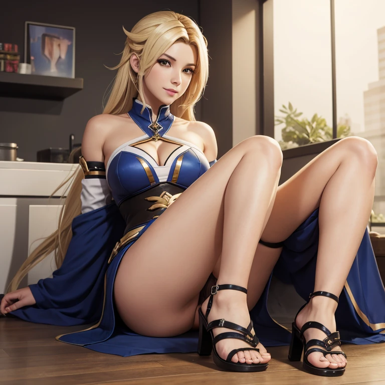 MERCY de Overwatch, heeled sandals，Keep your toes facing the camera, pies bien detallados, NSFW, provocativo, taco alto, de pie