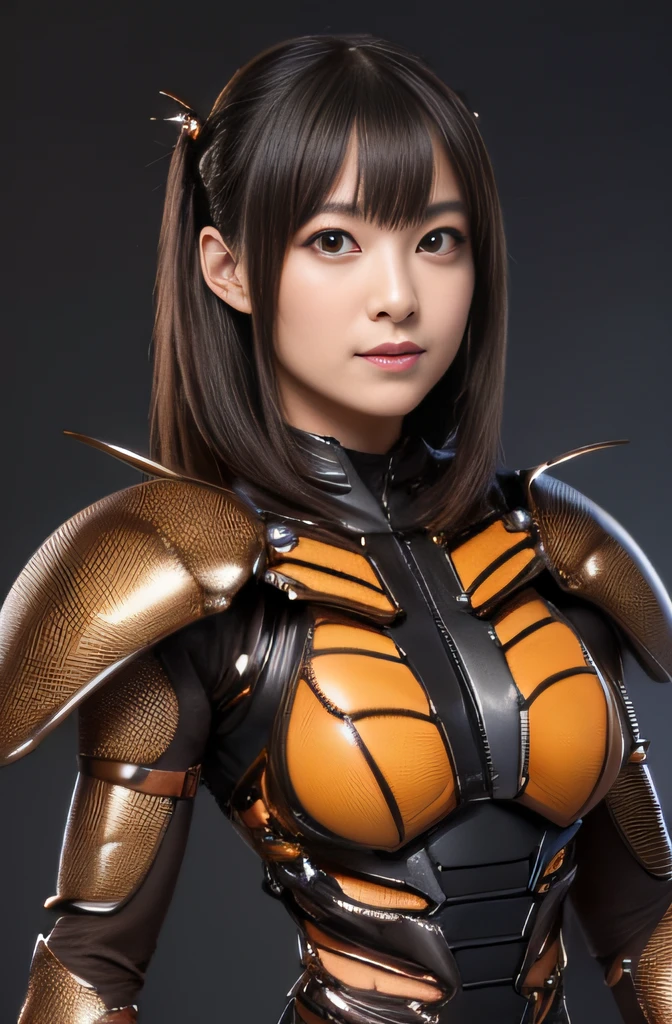 (high resolution,masterpiece,best quality,extremely detailed CG, anime, official art:1.4), realistic, photo, amazing fine details, all intricate, gloss and shiny,awesome many layers, 8k wall paper, 3d, sketch, kawaii, illustration,( solo:1.4), perfect female proportion,villainess, (fusion of dark brown cockroach and lady:1.4), (brown cockroach form lady:1.2), (brown cockroach lady:1.2), (fusion:1.2), (solo:1.4), (evil smile:1.2), muscular, abs, (cockroach brown exoskeleton bio insect suit:1.4), (cockroach brown exoskeleton bio insect armor:1.2), (brown transparency cockroach wing:1.4), (brown cockroach antennae:1.3),