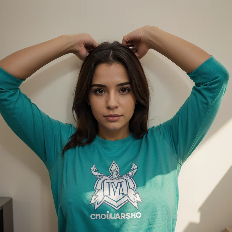 una estampa para camisa de uma mulher nua toten de uma mulher entalhada na frente