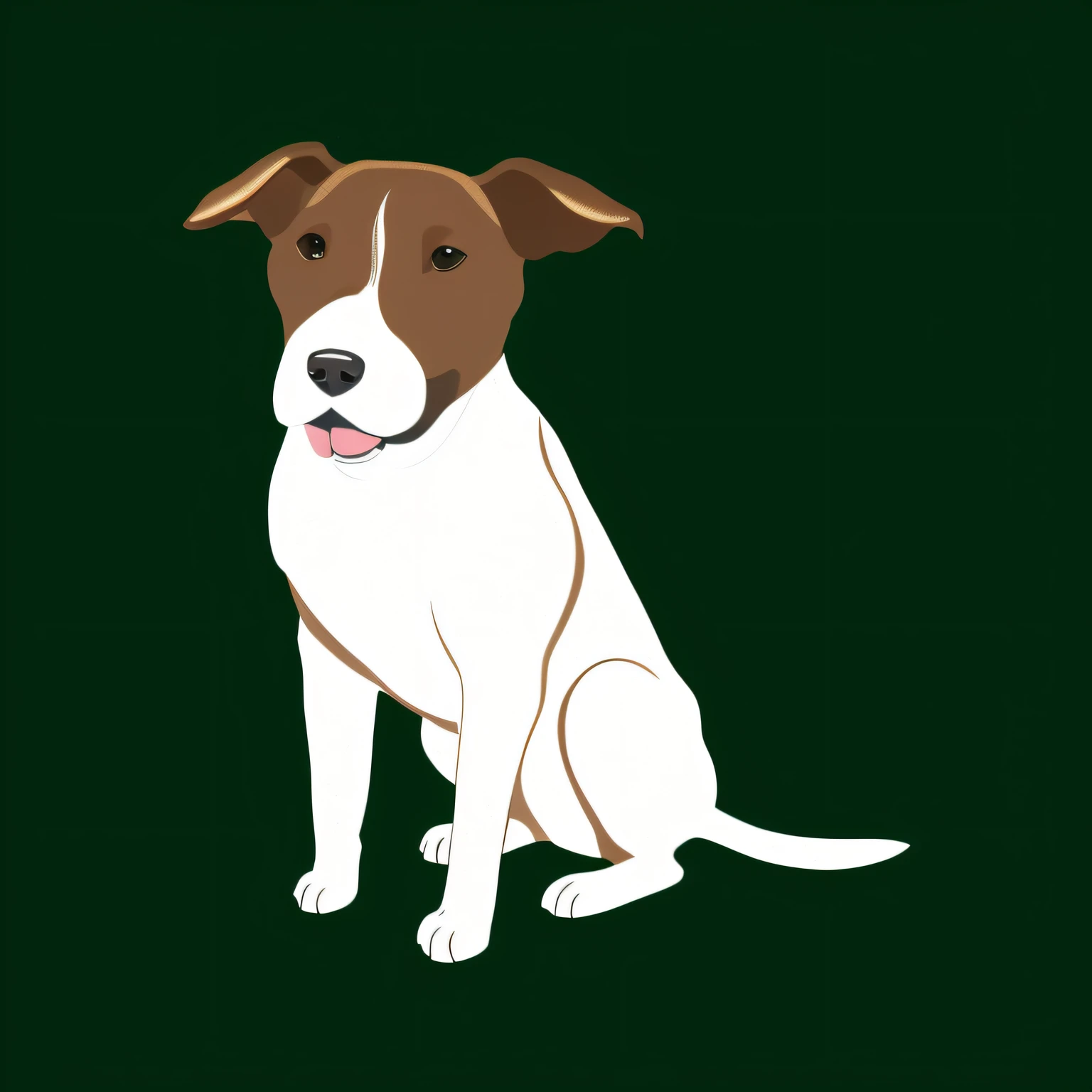 there is a drawing of a dog sitting on a green background, jack russel dog, Jack Russel Terrier, Jack Russel Terrier surpreendido, anthropomorphic dog, dog portrait, spot illustration, cane, portrait of a dog, painting of cute dog, sem linha, Colorido digitalmente, feito com ilustrador, Assunto: cadela