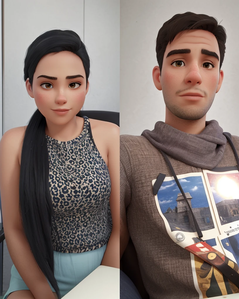 Realistic high quality background 3D. Casal qualidade alta