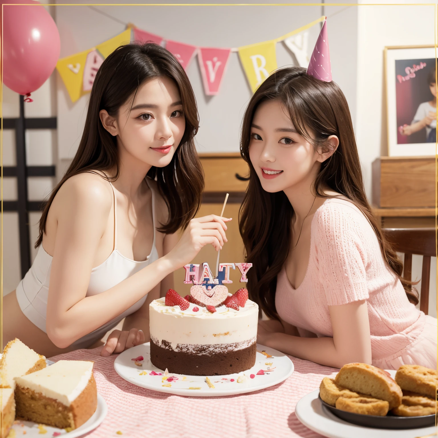 Make a picture of I love YF,Birthday cake expert poster