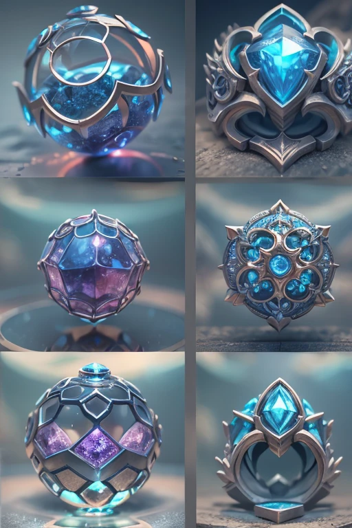 ((SeaArt logo)) !Highest quality! Masterpiece! High-quality logo. 3D visualization. Unreal Engine. The highest quality, details, textures, materials, and clear forms (smooth glass, synthetic material, artificial stone, plastic, metal). Blue radiance from the depths of the forms, Seaart Logo!, 3D logo. One . Front camera view, perspective
