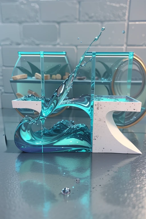 ((SeaArt logo)) !Highest quality! Masterpiece! High-quality logo. 3D visualization. Unreal Engine. The highest quality, details, textures, materials, and clear forms (smooth glass, synthetic material, artificial stone, plastic, metal). Blue radiance from the depths of the forms, Seaart Logo!, 3D logo. One . Front camera view, perspective