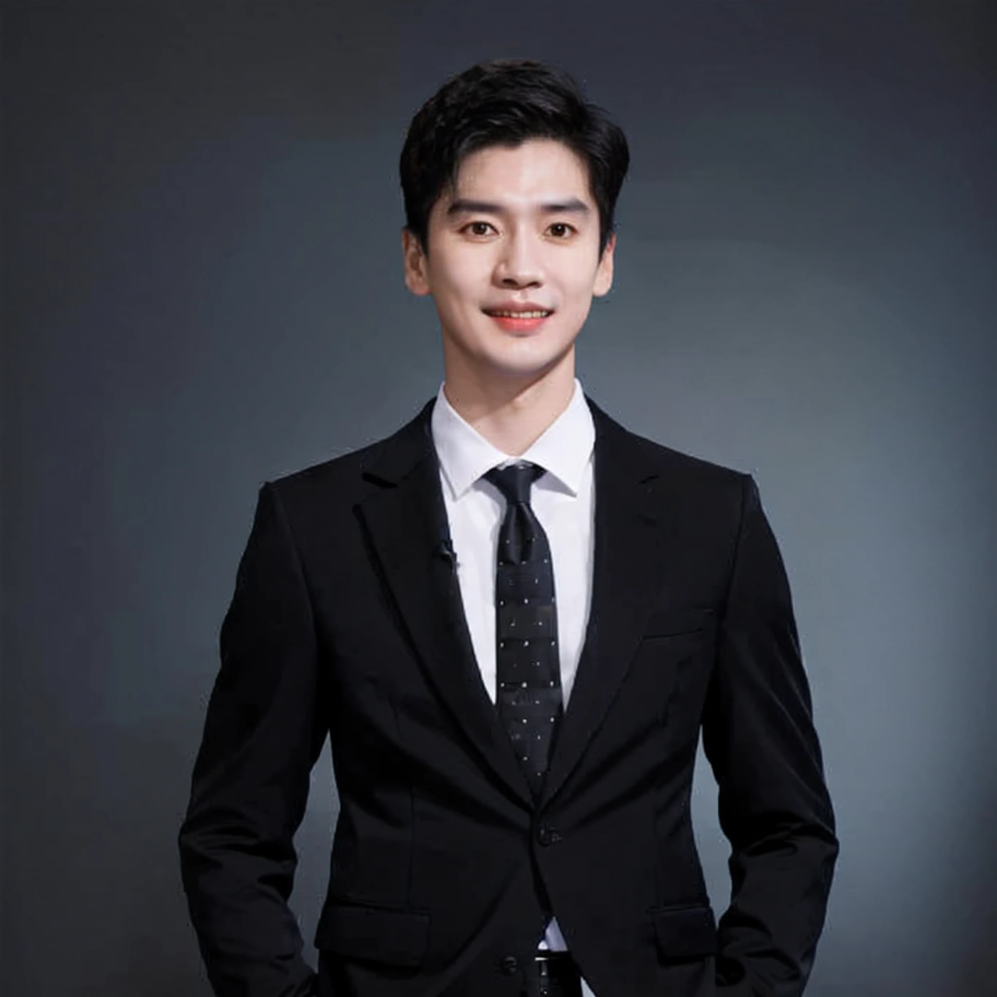 Professional photo，deep dark background，Full body photo，there is a man in a suit and tie posing for a picture, heise jinyao, yanjun cheng, Inspired by Zhang Han, Cai Xukun, drak, dent wu, Zhongyuan Zheng Lei, ryan jia, South Korean male, jinyiwei, headshot profile picture, hong june hyung, Li Zixin, 2 7 years old
