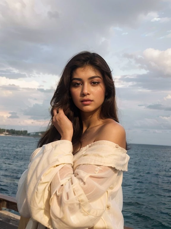 (Best quality, Ultra-detailed, Masterpiece:1.5), Photorealistic photograph of a beautiful pakistani woman. The woman should have a flawless, highly detailed face (Highly Detailed Skin) with soft, luminous skin. Her long hair should be naturally brown and stylishly arranged. (Perfect Eyes:1.2). The photography should feature high-quality film grain (ISO 400, 30mm lens RAW f1.8 aperture. The woman should be dressed modestly.
