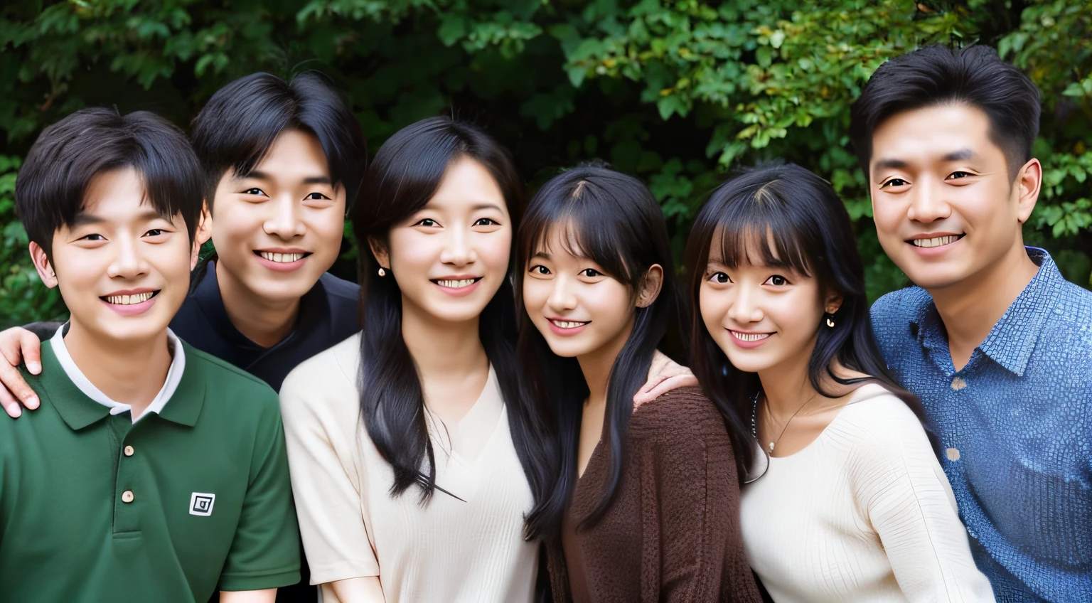 Ritsuko''s parents and sister、Family of 6 including younger brother、japanes