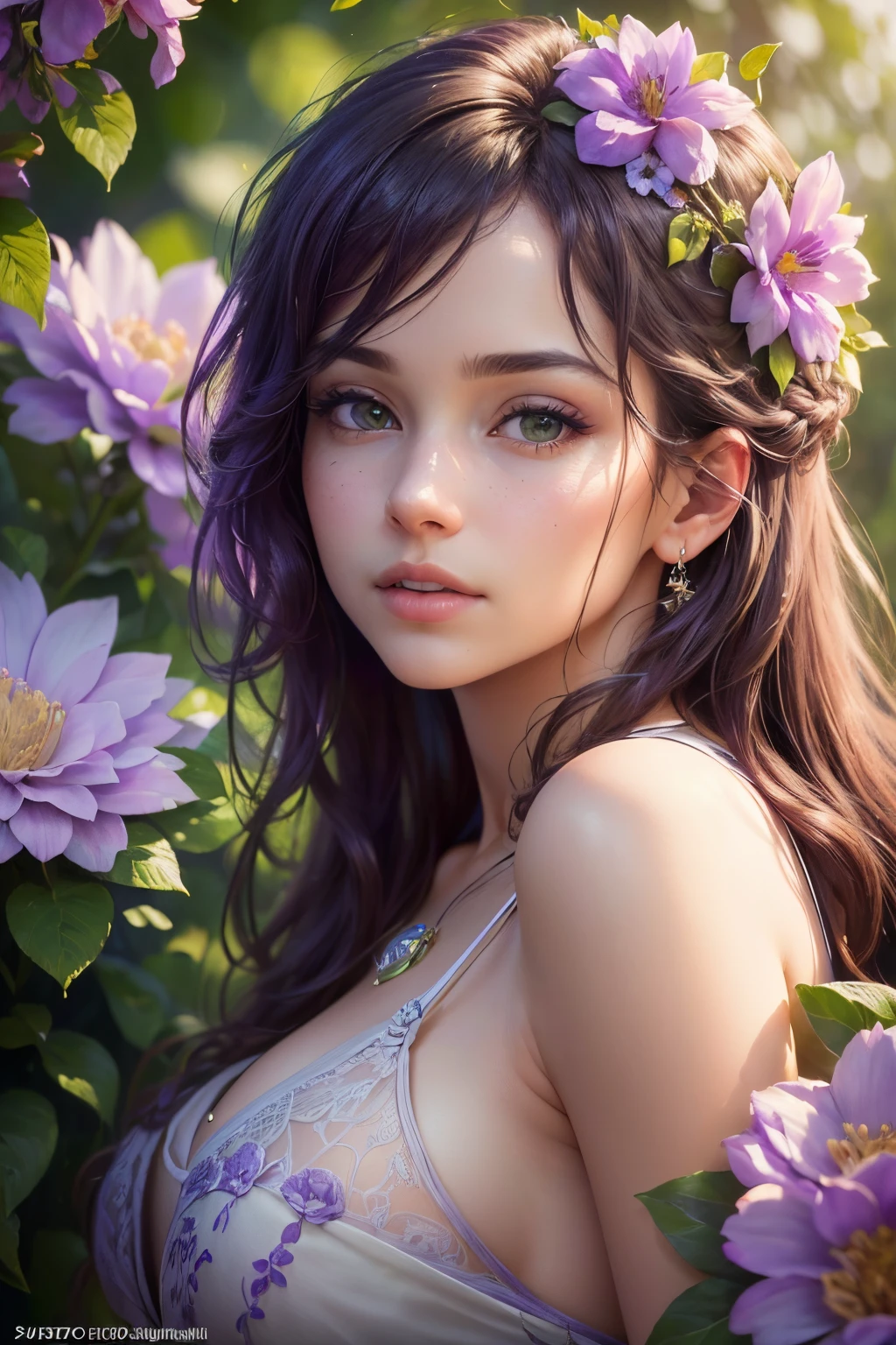 (best quality,4k,8k,highres,masterpiece:1.2),ultra-detailed,(realistic,photorealistic,photo-realistic:1.37),beautiful purple flowers in full bloom,exquisite petals, lush green leaves, vibrant purple color,soft natural light,focused view on the flowers,highly detailed texture,delicate and intricate patterns,macro photography,studio lighting
