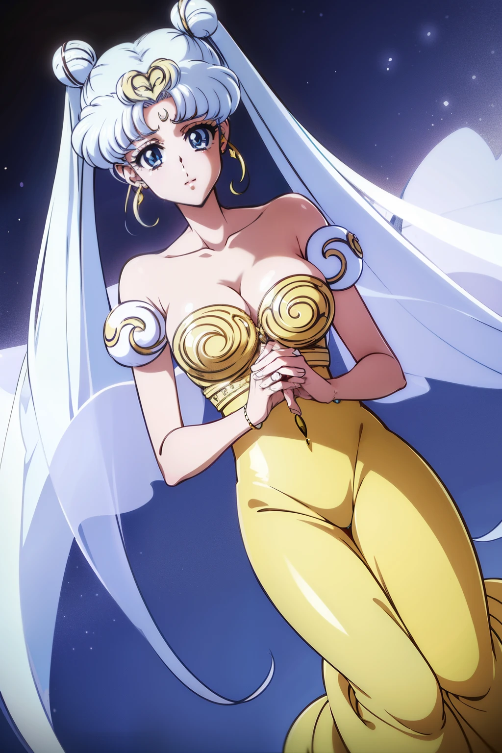 SMU Sagitsukino, Big, Standing, Solo, Masterpiece, Best Quality, Detailed face, Detailed Eyes, high resolucion, Masterpiece, Best Quality, Detailed face, Detailed Eyes, high resolucion, SMPrincessCostume,Serenity,Princess Serenity,Neo Queen Serenity,pectorals,Big