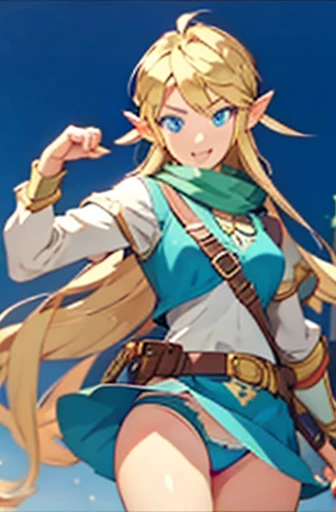 zelda in adventurer gear, shows underwear
