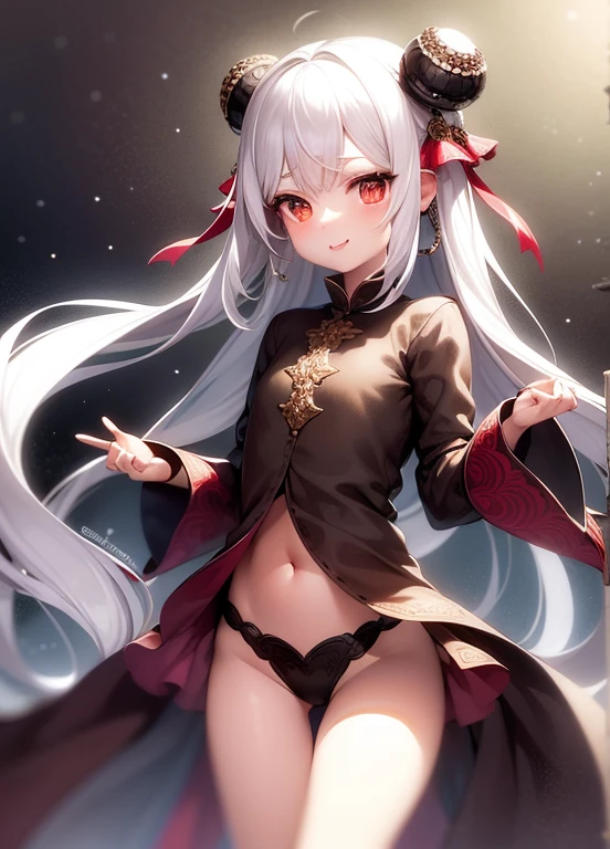 tmasterpiece, Best quality at best, It's a perfect face, Perfect brown eyes and white sclera, nahida, Alone, 1 Sister, , White hair, , , ssmile, Wide hips, immensity, ,Split end, ,Navel, dual horsetail, Sash, music sheets:safe