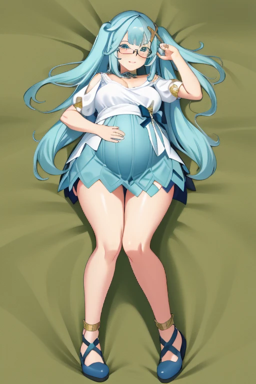 noelle_blackclover, Noelle Silva, Black Clover, long silver hair, waist-length hair, half-up half-down hairstyle, ribbon, side-parted bangs, almond-shaped blue eyes, high-quality, ultra-detailed, beast quality, 8K resolution,
looking at viewer, dutch angle, cowboy shot, smile, pregnant belly, large belly, big belly, big Breasts, belly button, Earrings,
1girl,solo, indoors, beach, happy, Smiling, rub belly, Posing as a model,
full body, Nail polish, belly dance