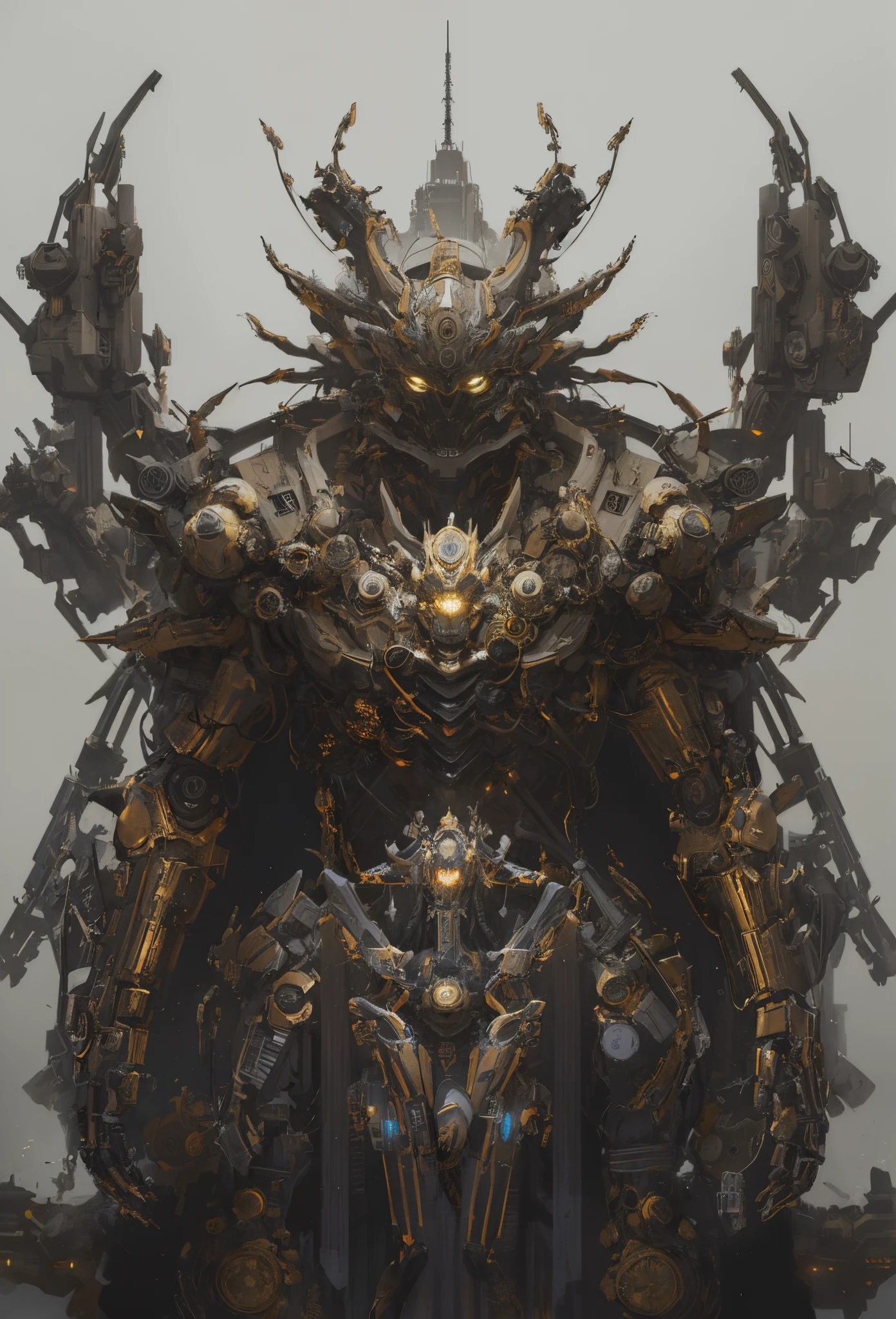Cyberpunk art of a,mirai,cyber punk style,chinese fantasy,Blank background,King Kong Arhat,Arhat with four hands,Eyes full of oil when angry,Complicated details, Perfect details,A high resolution, structurally correct, Intricate pattern design,scifi style,Mecha Arhat,The back of the head is covered with tubes,sense of science and technology,mechanical sense,Fine machinery,Full body photo,lightand shade contrast,movie light effect,dynamic blur,フォトリアリスティック,meticuloso,hight contrast,The screen is dark,tempering,Flowing fire,structural symmetry,Fantasyart,concept-art,unreal-engine,复杂,Perfectcomposition,Fighting posture