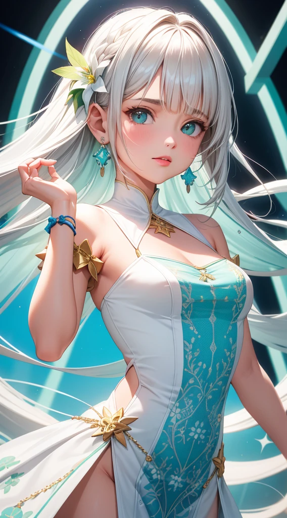 The Dream Fairy is a magical and graceful creature, com uma beleza encantadora. Ela tem uma estatura pequena e delicada, with a smooth, gleaming skin in a soft shade of pale blue. Her hair is long and silver, caindo em cascata sobre os ombros. His eyes are big and bright, de um azul-celeste profundo. Ela possui asas transparentes e cintilantes, que emitem um brilho suave quando ela voa. Wearing a costume made of flower petals, folhas e fios de seda, She carries a crystal magic wand that symbolizes her power to spread dream magic to all children. The Dream Fairy is a dazzling and inspiring figure, that fills the hearts of children with joy and hope, showing them that magic exists in the world and that dreams have the power to work wonders. --auto