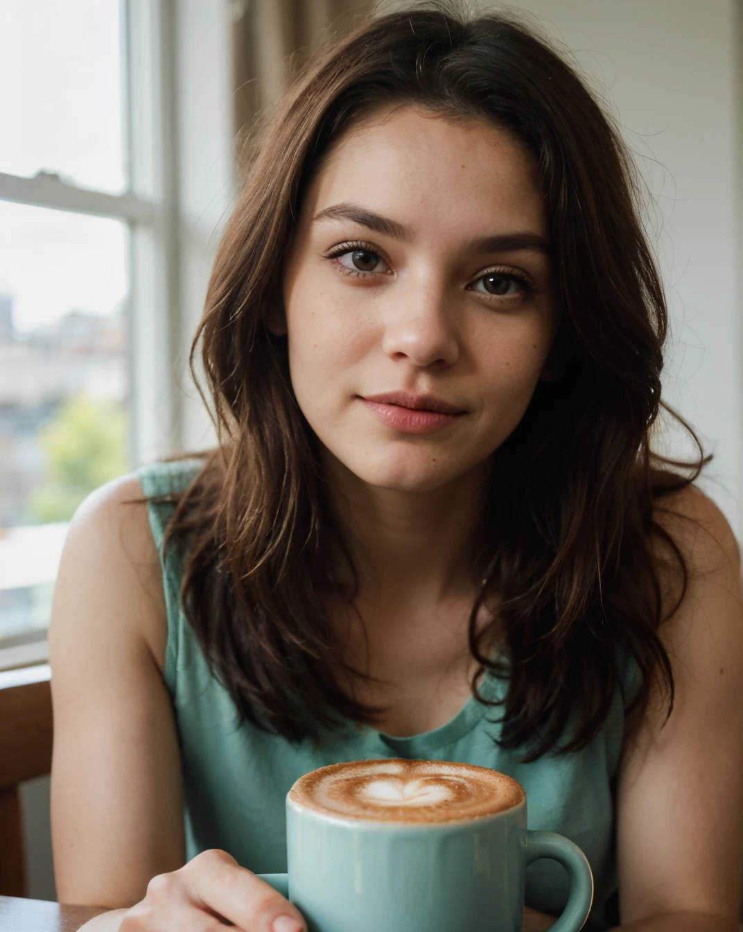 cream on top of cup of cappucino