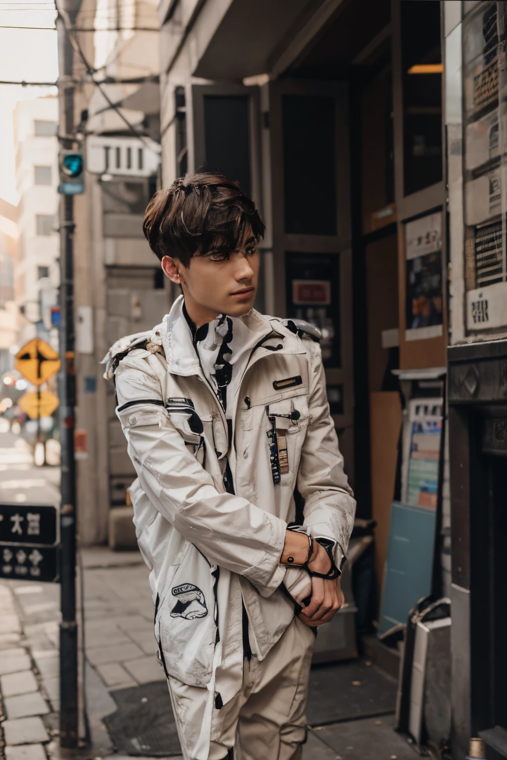 Change background cyberpunk handsome boy,realic face 8k,ultra realistic