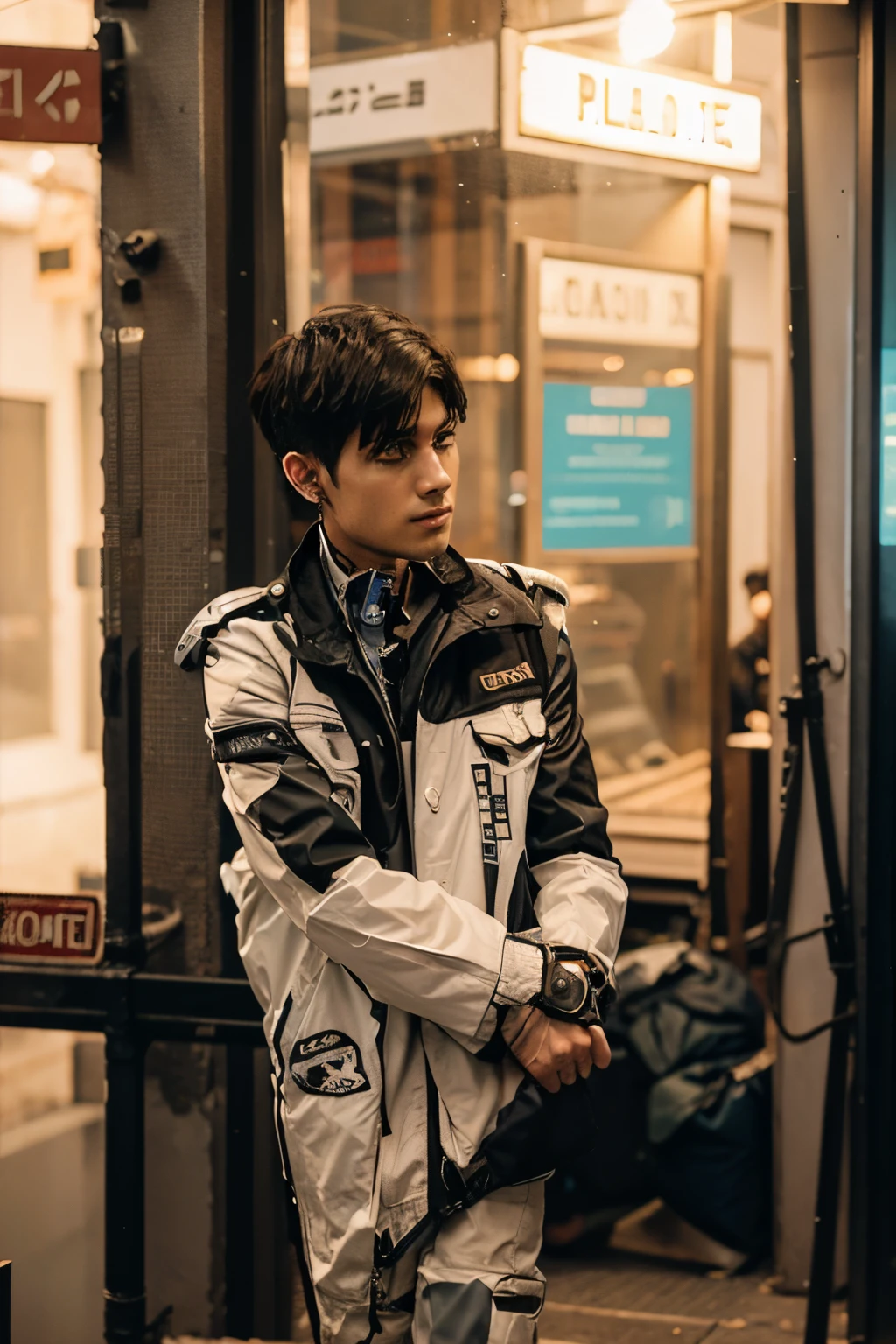 Change background cyberpunk handsome boy,realic face 8k,ultra realistic