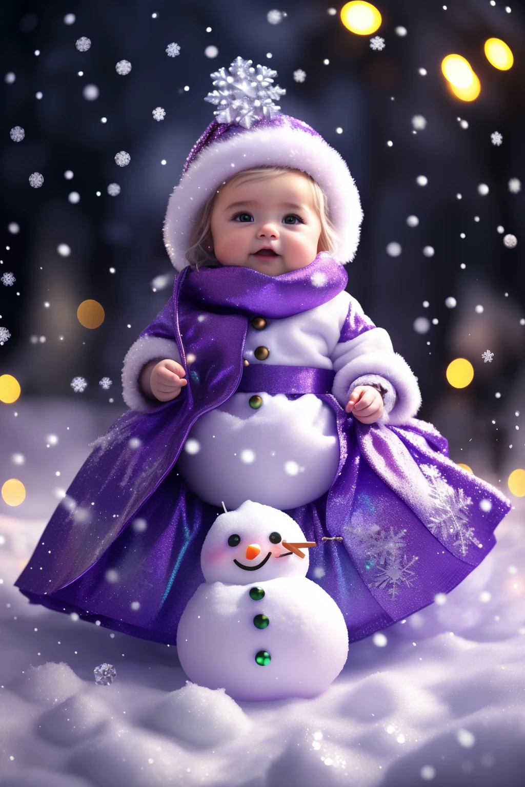 Name text "APPICS" Amethyst cute snowman, crossed arms, christmas snow theme ,Beautiful Sparkling and thunder ,rainbow smoke with iridescent hearts and falling snowflakes, no background, with white background. , anime, illustration, product, painting, 3d render, poster, dark fantasy, portrait photography, architecture, photo, typography, fashion, cinematicv
