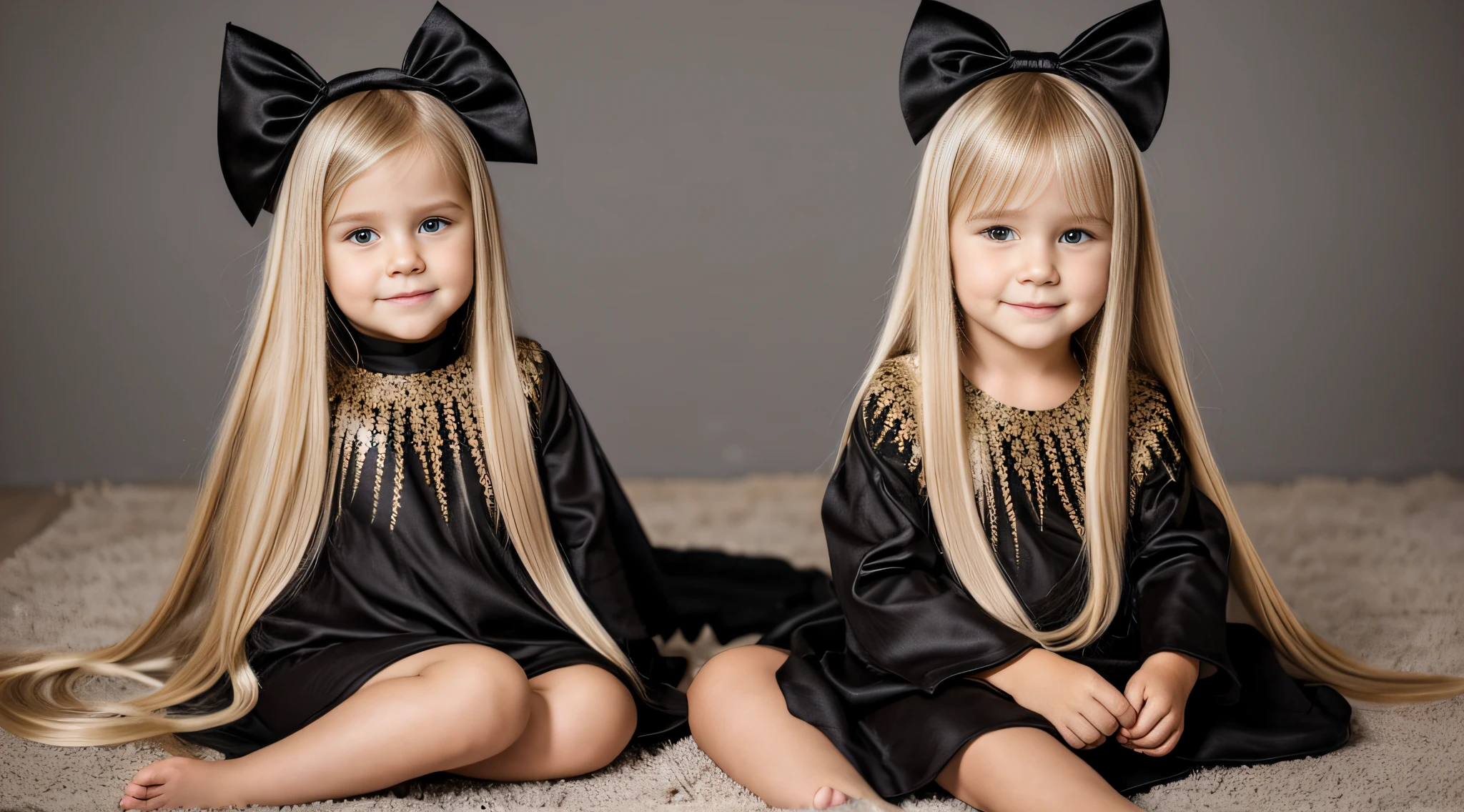 loss of a BLONDE CHILD with long hair, ROUPA PRETA COM ESTRELAS