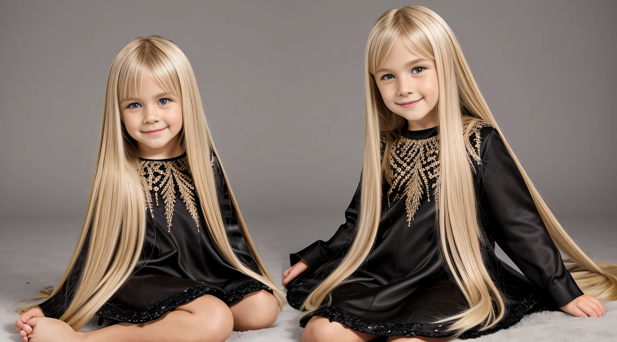 loss of a BLONDE CHILD with long hair, ROUPA PRETA COM ESTRELAS