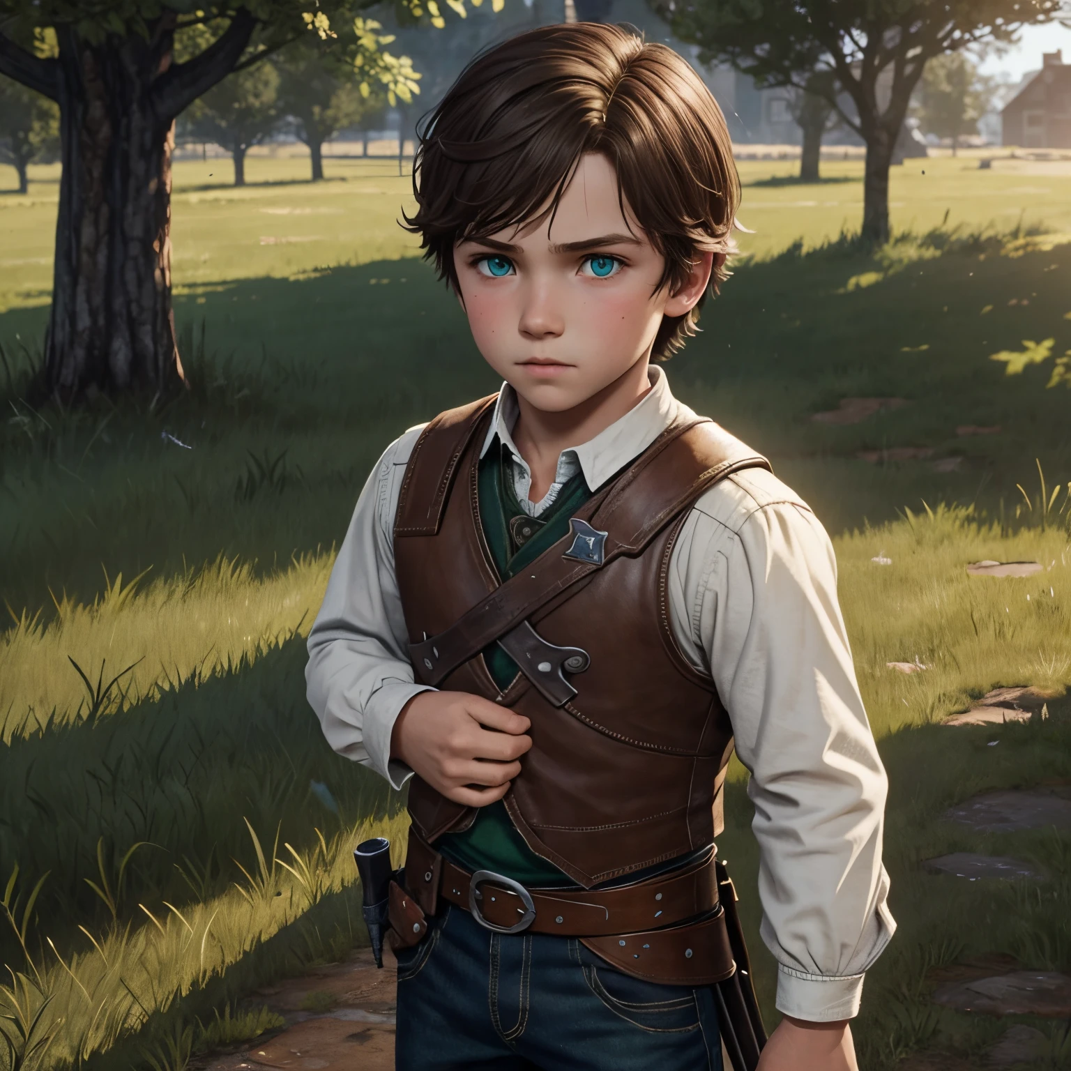 The son of Arthur Morgan, boy, Green eyes