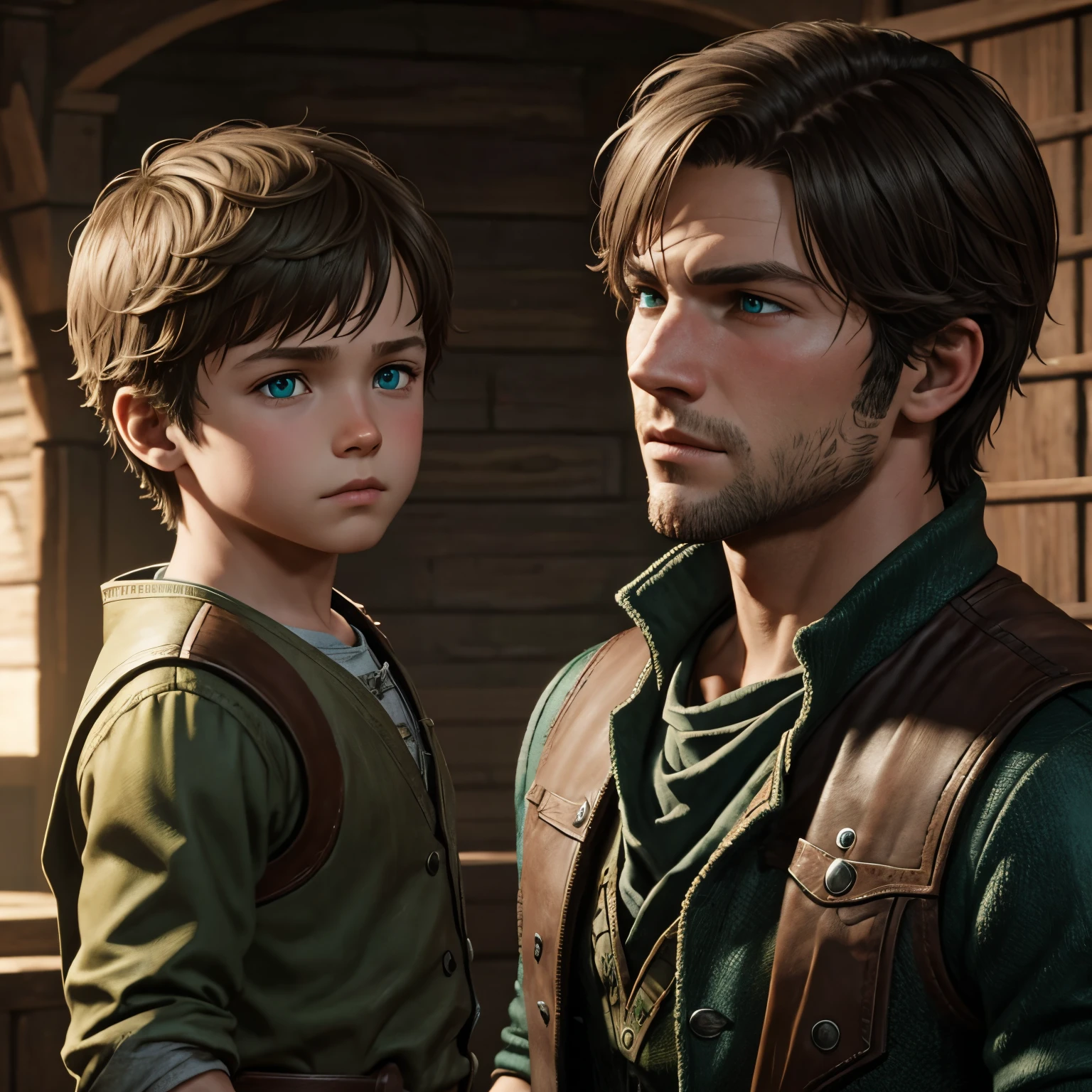 The son of Arthur Morgan, boy, Green eyes