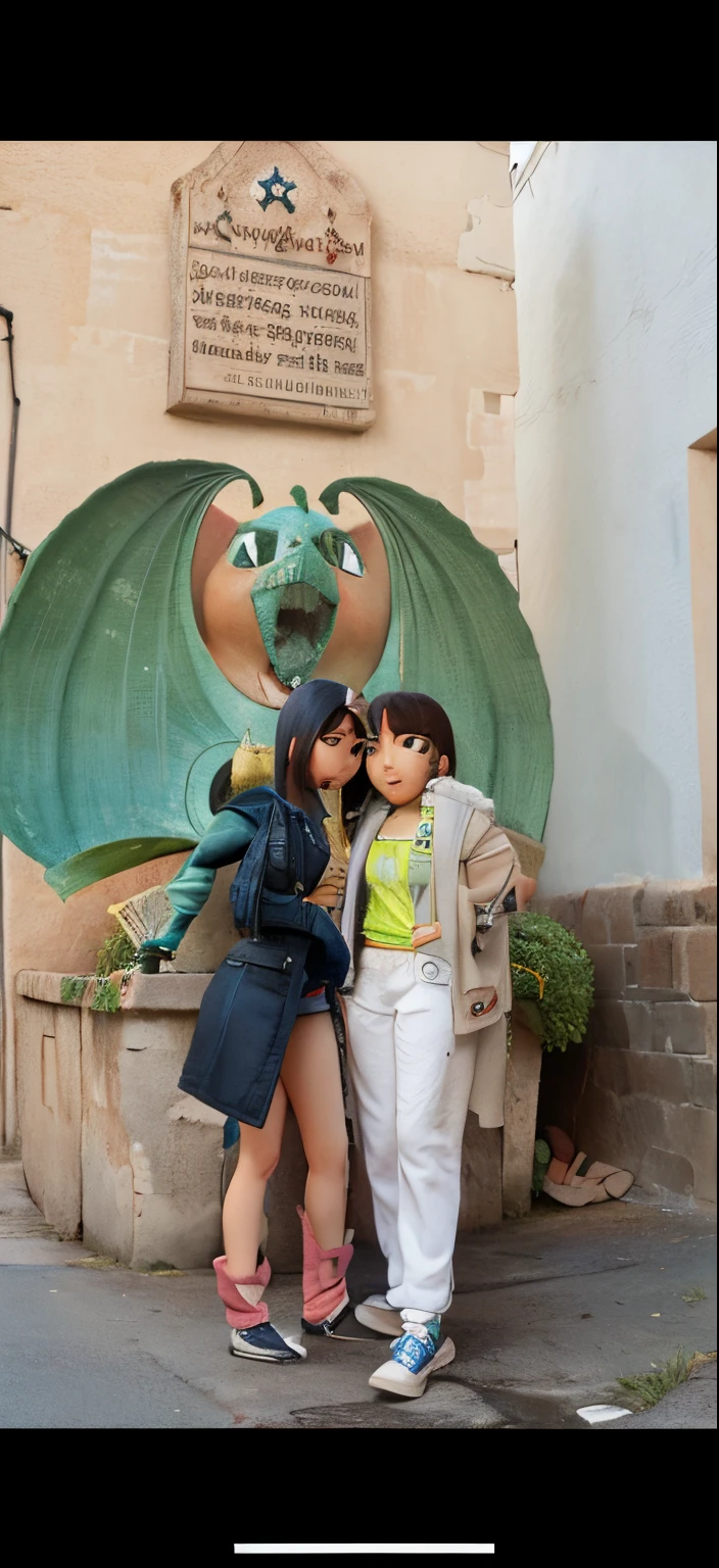 Dos chicas estilo Pixar mirandose
