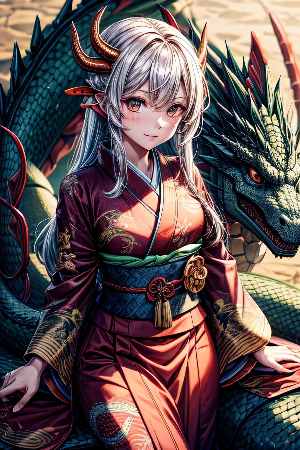 wearing a dragon kimono, Dragon embroidery, Snake dragon,