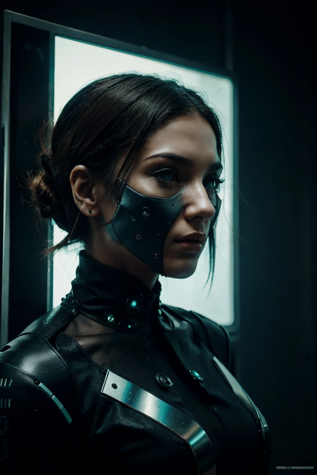 humanoid futuristic, inter-dimensional add anti art touch and dystopian theme
