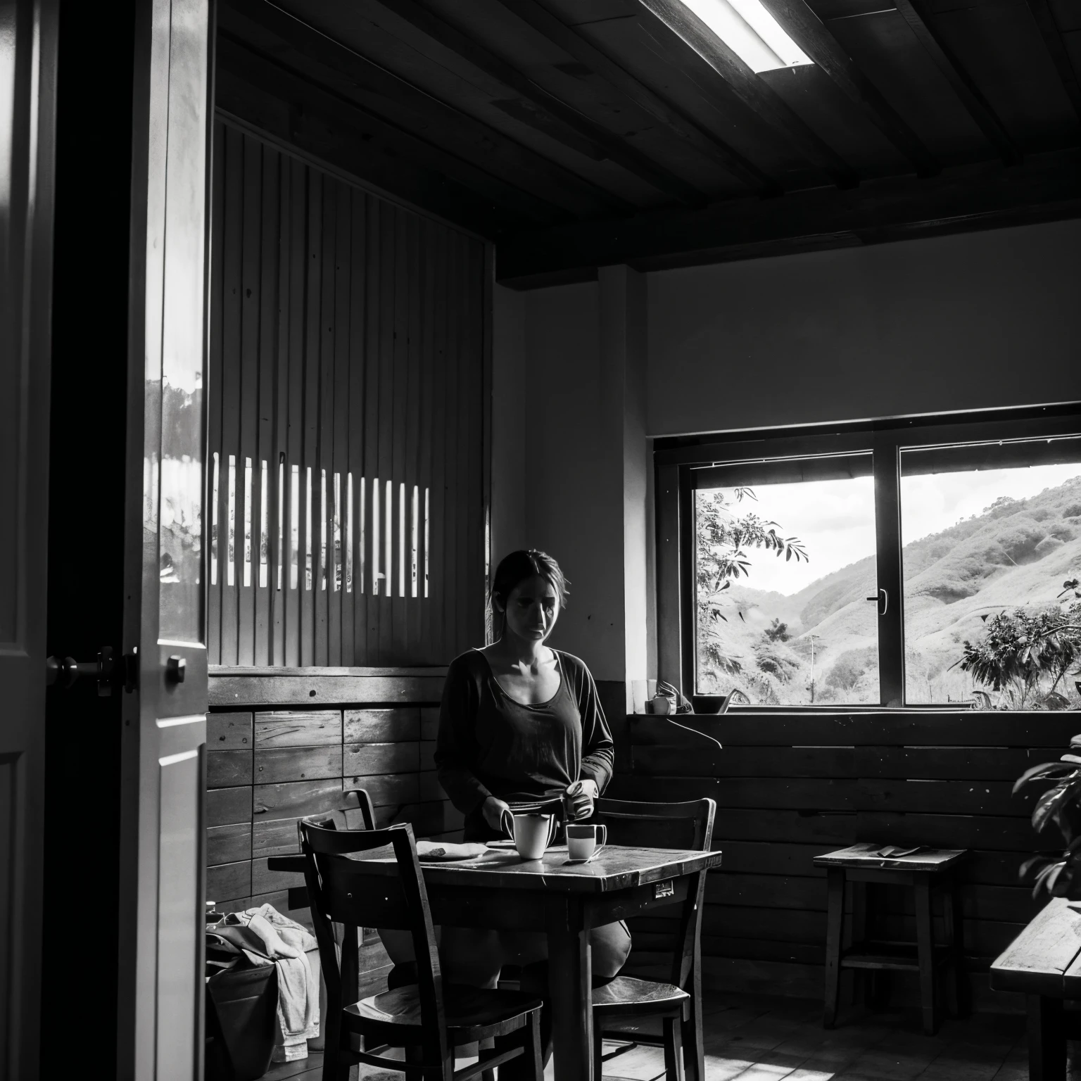 A Simple Life in the Interior of a black and white coffee farm to color