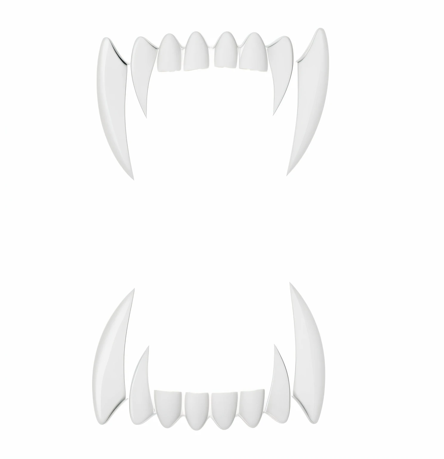 a close up of a tooth with teeth and fangs on a black background, very sharp vampire fangs teeth, large fangs, two fangs, sharp vampire teeth, sharp and pointy vampire teeth, vampire fangs, fangs extended, fangs, vampire teeth, sharp fangs, with fangs, sharp fangs and tusks, venom fangs