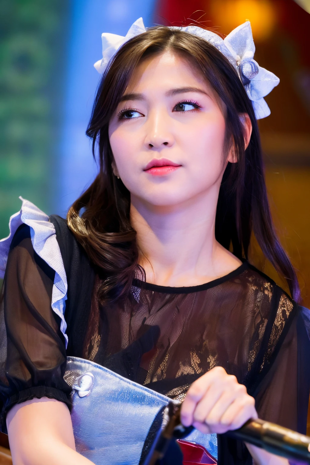 (8K、Raw photography、top-quality、​masterpiece:1.2)、high-definition RAW color photography、professional photograpy、(realisitic、photoRealstic:1.37)、ciinematic light、1girl in、A smile、Nurse、Upper body close-up、Overflowing breasts、、huge-breasted：2.0、hospitals、nurse's outfit、Breasts overflowing from clothes、Sexy Nurse、Heavy makeup