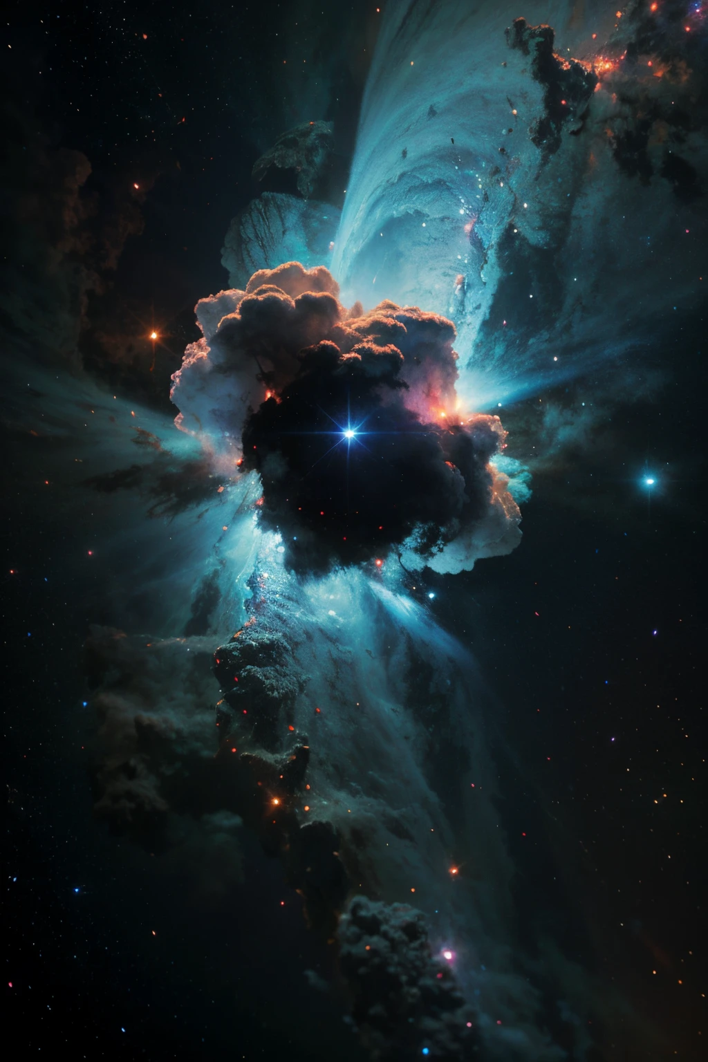 nebula, 3d , upclose, realistic, beautiful nebula cloud