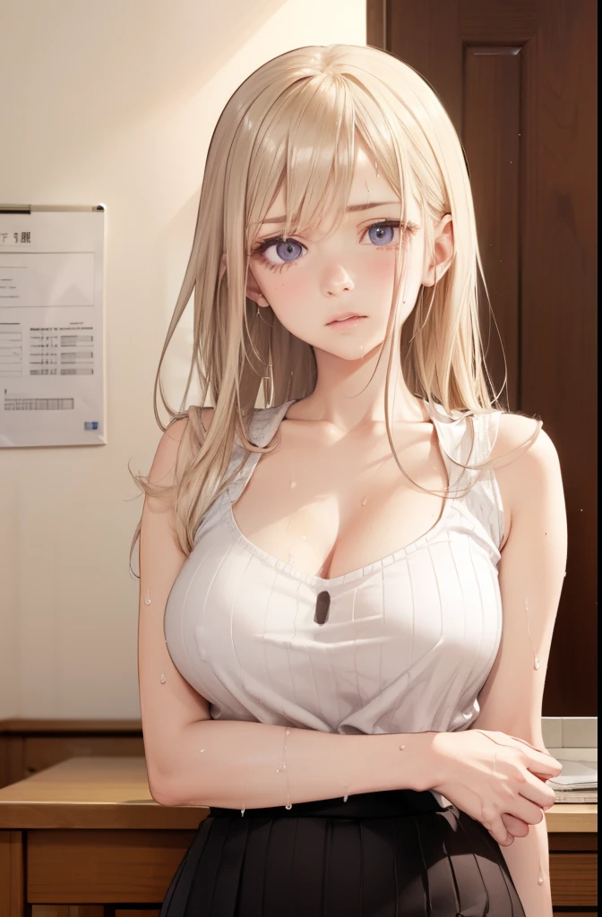 1girl in, POV, 1boy, between breasts, , Sweat, cleavage, , , Room, full of sweat, Large breasts, motion line, motion-blur, Warm summer, white shirt,Precise features and delicate expressions,huge breasts are wet,Very beautiful woman,、((trembling))、(Slim and thick ),Toned body、Composition of the whole body、Perfect human body、(((Oil,gleaming skin、realistic skin textures、Detailed beautiful skin、Shiny skin、shiny white skin)))、Boy's room、Study guidance by a private tutor、reward、darkened room、Studying、Vertical ribbed sweater dress with open neckline、markings、Holding a red pen、sit across from each other at the desk in front of you、Embarrassed and embarrassed face、astonished face