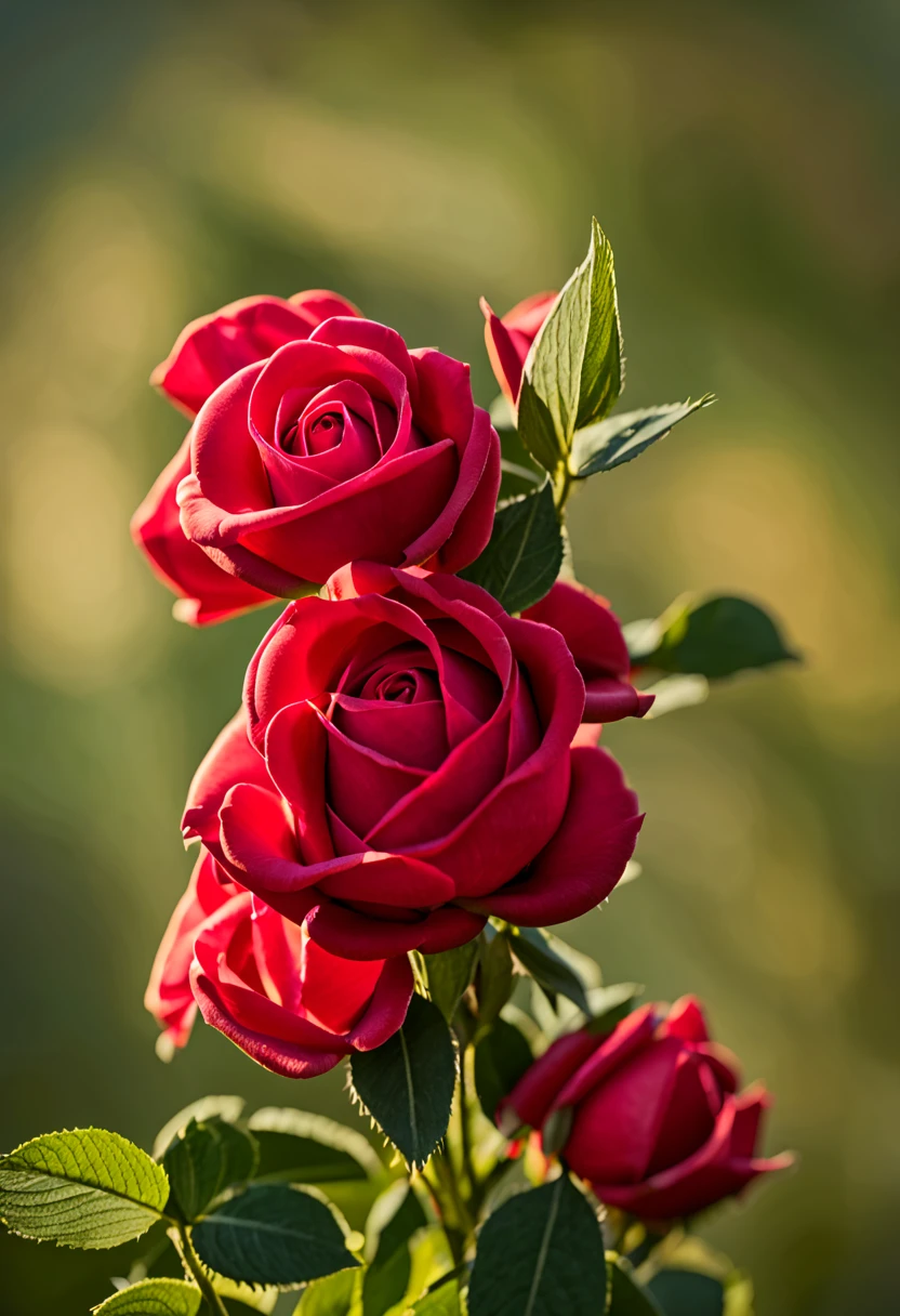 opening red roses