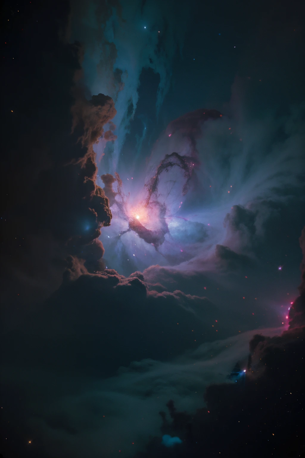 inside nebula cloud, close up