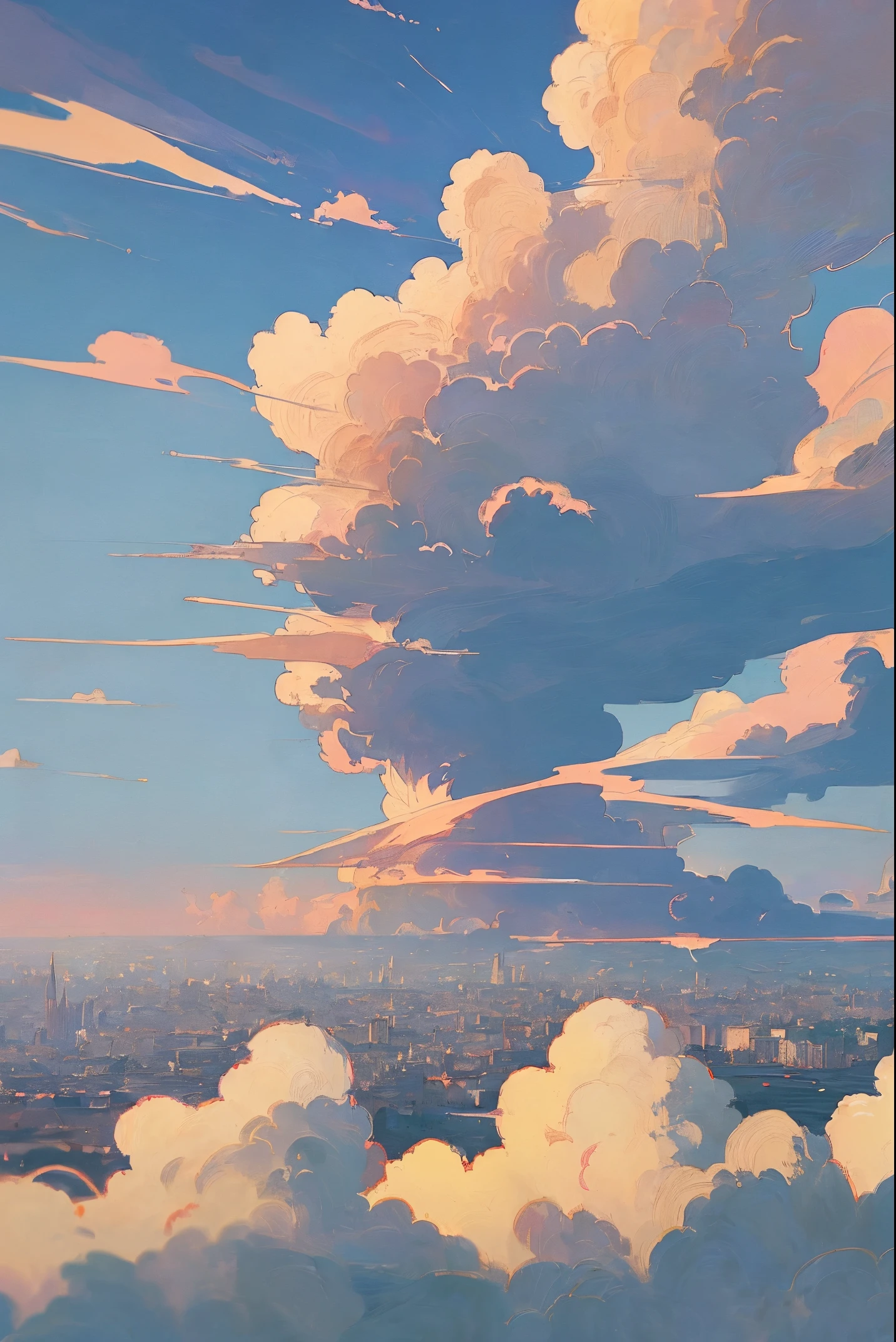 ((Ciudad entre las nubes))A highly detailed anime illustration,
paisaje
vintage, dreamy, drawing, trending on artstation, UHD, (((by Quentin de Warren))):1.8, ambiance, luminosidad