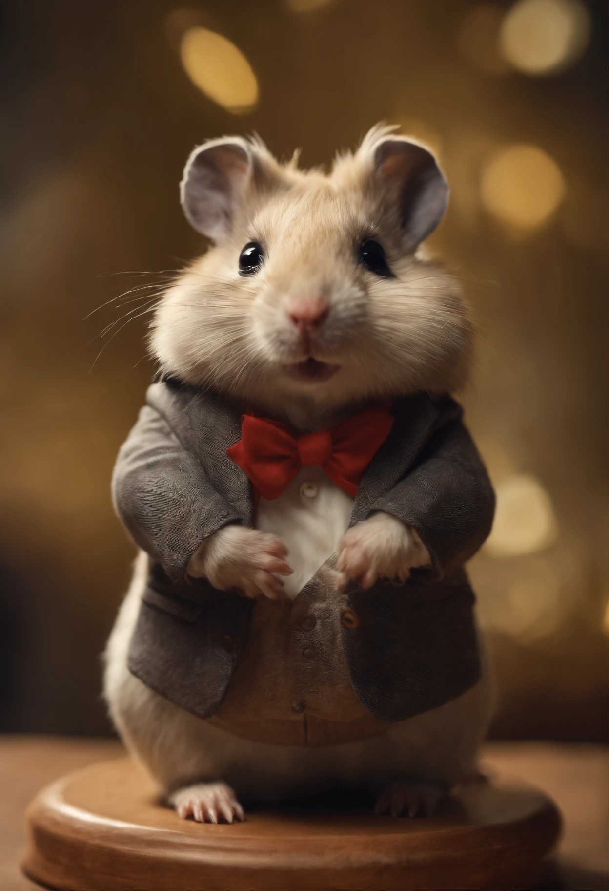 A hamster wearing a suit, wearing sunglasses, looks really cute, high quality, high detail, 8k