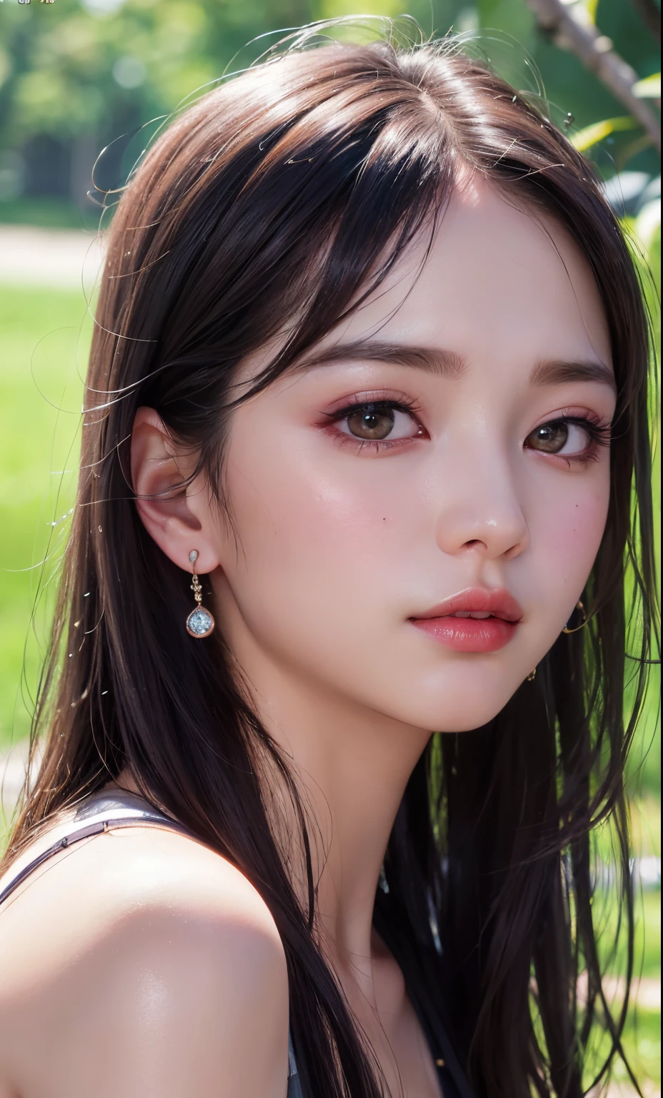 (8K, Raw photo, Photorealistic:1.25) ,( lipgloss, Eyelashes, grossus, Glossy skin, Best Quality, 超A high resolution, depth of fields, chromatic abberation, Caustics, Broad lighting, Natural Shading,Kpop Idol) looking at viewer with a serene and goddess-like happiness,