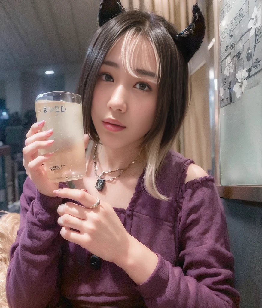 An 18-year-old woman、bokeh dof、(Photorealsitic:1.4、realisitic)、high-definition CG unified 8K wallpapers、1girl in、((slenderbody:1))、looking at viewerer、(HQ Skins:1.4)、8K UHD、Digital SLR、Soft lighting、hightquality、Film grain film XT3、(((The upper part of the body:1.4)))、(((Halloween costumes)))、(((indu room)))、