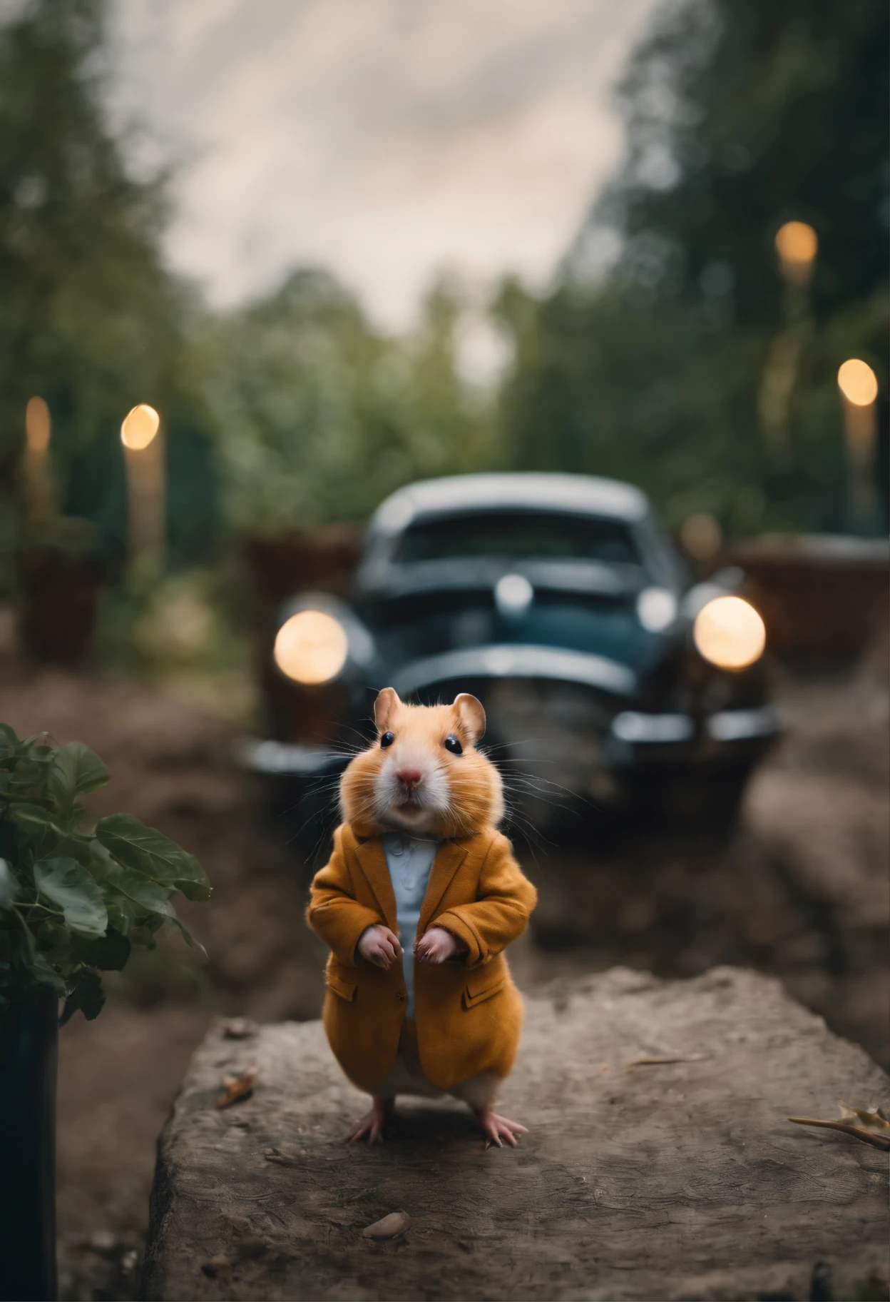 A hamster wearing a suit, wearing sunglasses, looks really cute, high quality, high detail, 8k