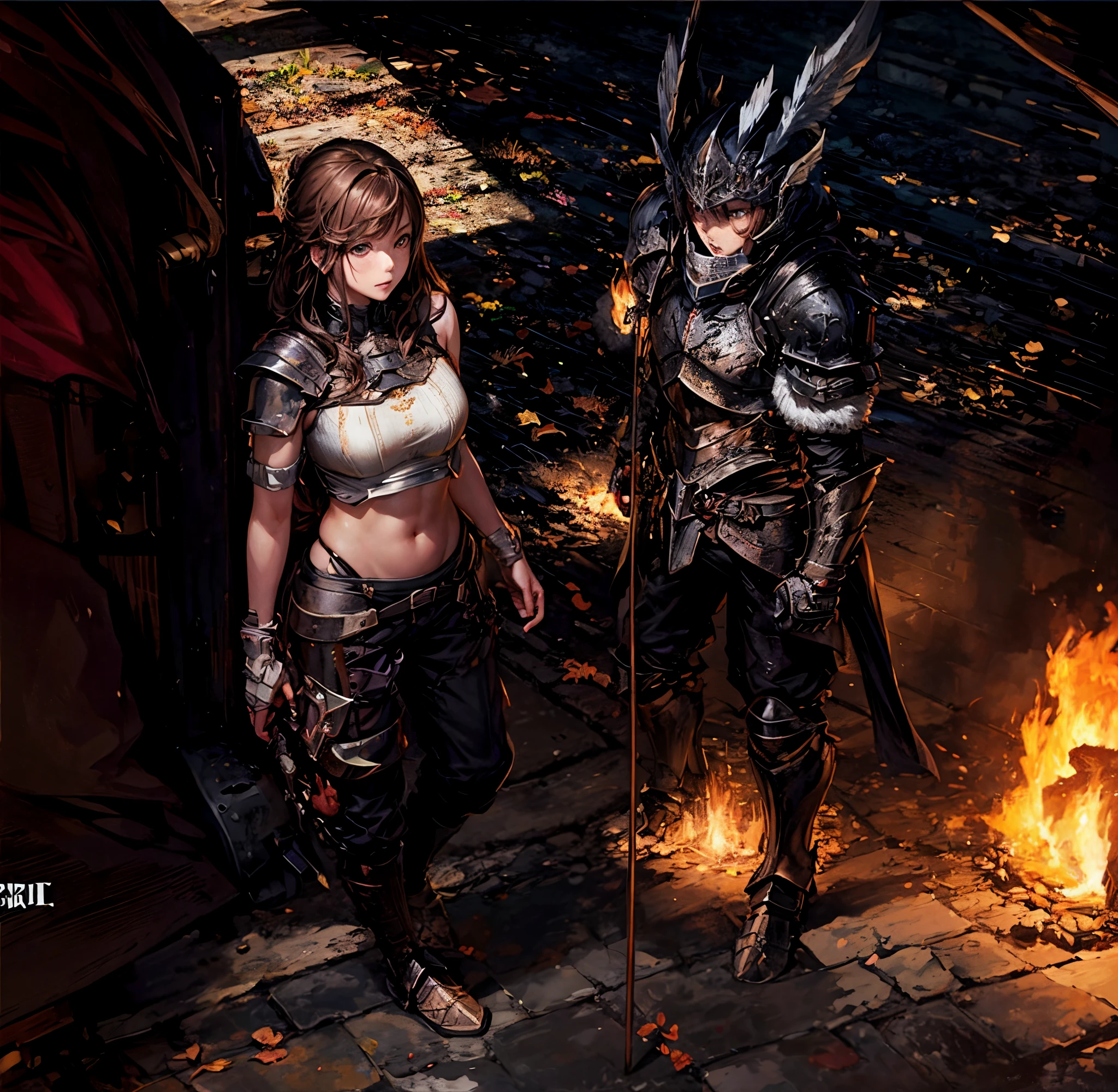 armored girl, twin girls