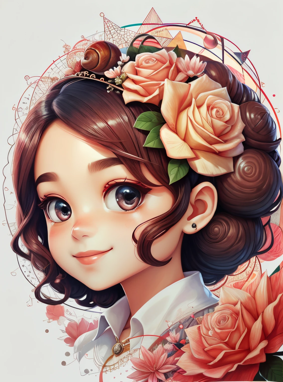 (cute snail smiling with flowers) stylized identical to 1940 |)), acolchoamento ,multidimensional geometric wall PORTRAIT, arte, Chibi,
Yang016K, lindo,(( cor vermelha predominante, rosa e branco))
Primary works, qualidade superior, melhor qualidade, Arte Oficial, Lindo e Estetaduardo Kobra acolchoamento ,multidimensional geometric wall PORTRAIT, arte, Chibo,detalhes
