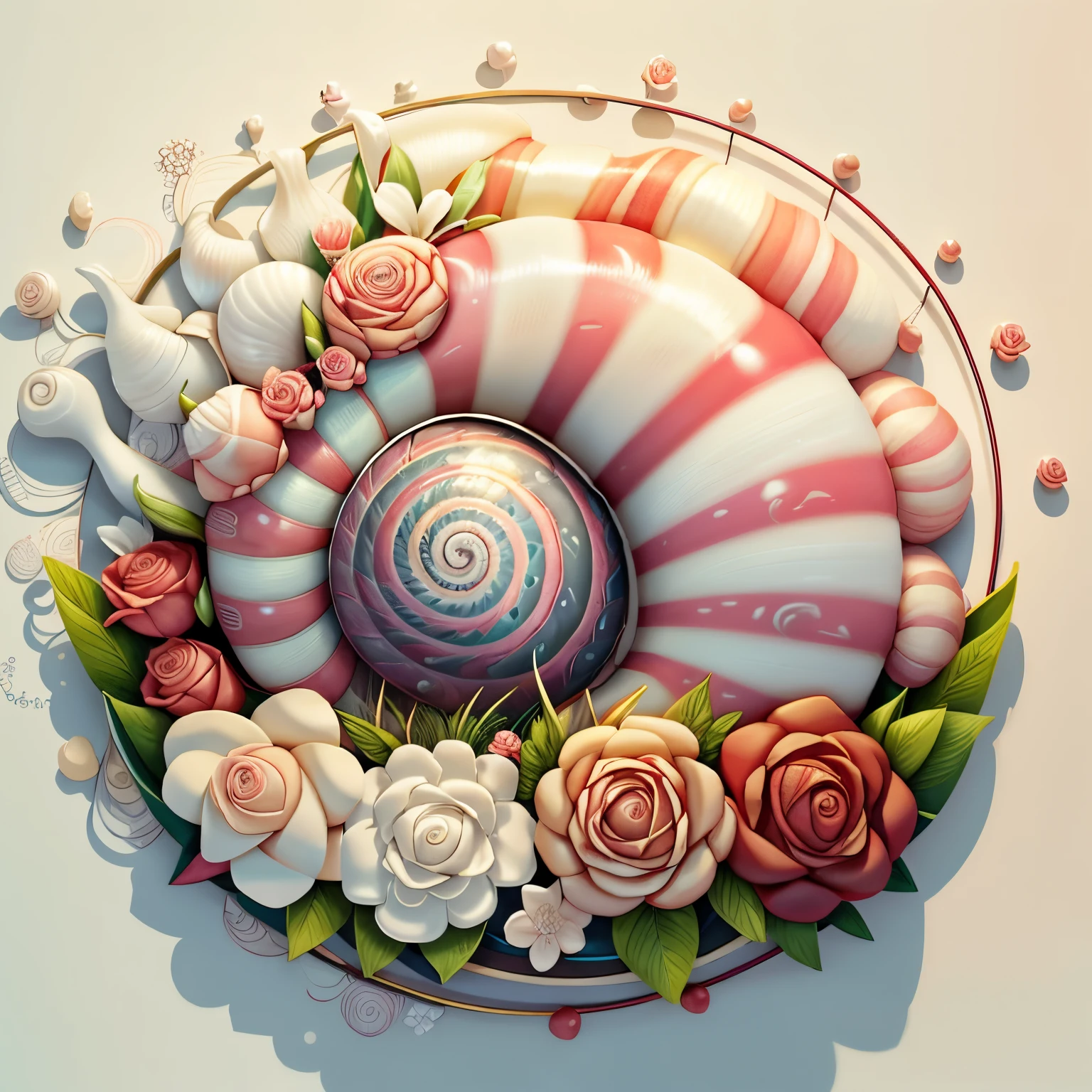 (cute snail smiling with flowers) stylized identical to 1940 |)), acolchoamento ,multidimensional geometric wall PORTRAIT, arte, Chibi,
Yang016K, lindo,(( cor vermelha predominante, rosa e branco))
Primary works, qualidade superior, melhor qualidade, Arte Oficial, Lindo e Estetaduardo Kobra acolchoamento ,multidimensional geometric wall PORTRAIT, arte, Chibo,detalhes