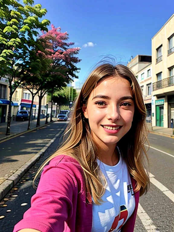 femme blonde avec un tee shirt noir dans une rue de la ville de Guarulhos au Brésil devant un panneau, Lorena Avarez, Selfie d’une jeune femme, sourire joyeux à la caméra, Marischa Becker, debout dans la rue, Image frontale, debout dans la rue, dans la rue, au milieu de la rue, Adriana DXIM, Julia Fuentes, 25 ans femme, dans une rue