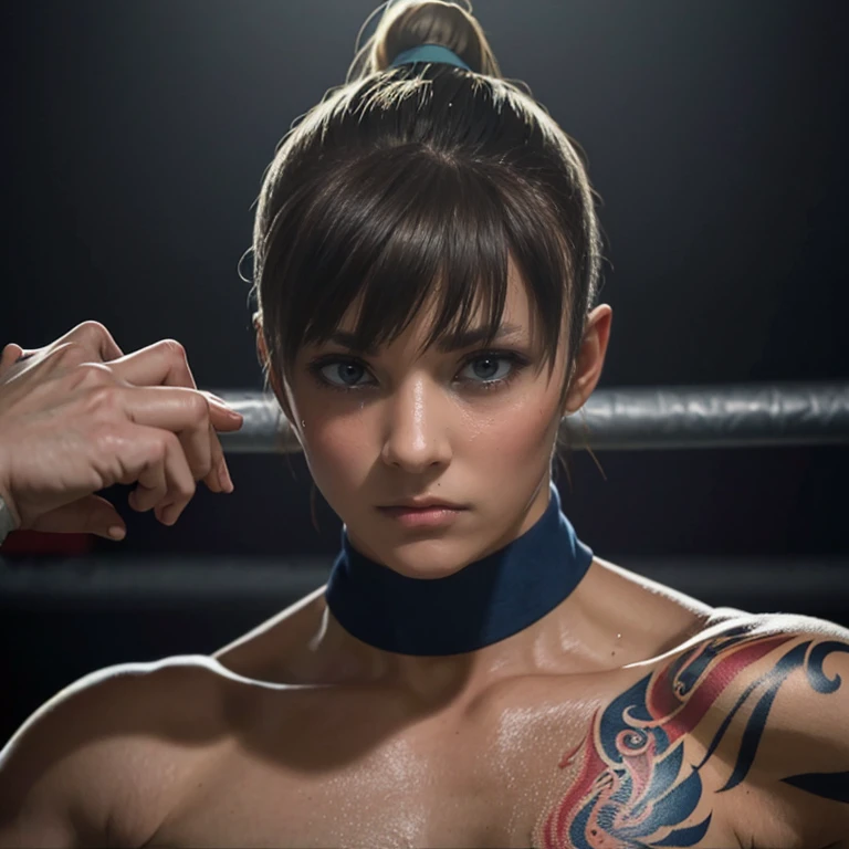 (Best Quality,Ultra-detailed),(Female professional wrestler),(Locker room after the game),(change),(Spotlight),(shadow material:Photography),(Texture:gritty),(Vivid colors),(Portrait),(Sweat),(musculature),(Tattoos),(intense expression),(Silence),(Gritty atmosphere),(perspiring),(Formidable)
Example prompt:
"(Best Quality,Ultra-detailed),(Female professional wrestler),(Locker room after the game),(change),(Spotlight),(shadow material:Photography),(Texture:gritty),(Vivid colors),(Portrait),(Sweat),(musculature),(Tattoos),(intense expression),(Silence),(Gritty atmosphere),(perspiring),(Formidable)"