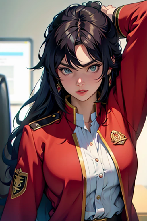 woman Ming-Hua red uniform
