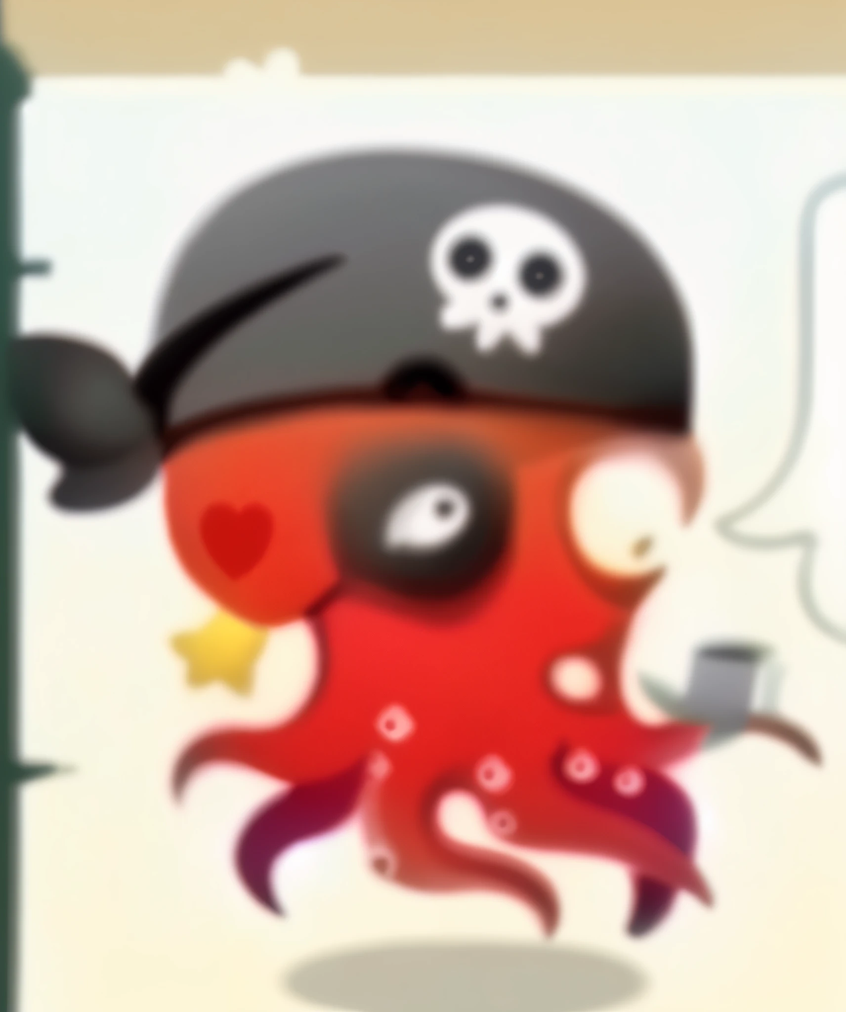 Squid, cute, cartoon, redraw, upscale, high quality