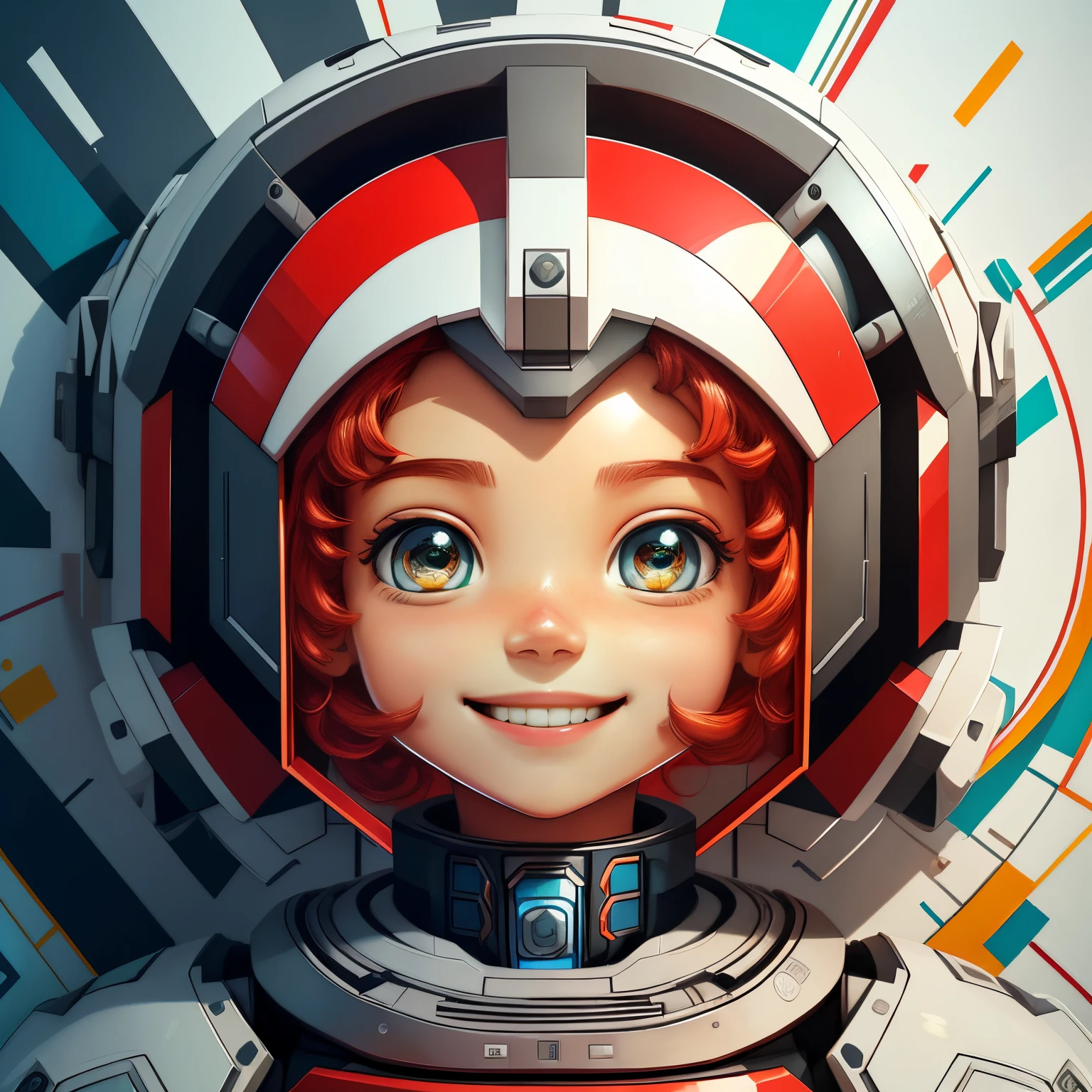 (cute robot boy smiling) stylized identical to 1940 |)), acolchoamento ,multidimensional geometric wall PORTRAIT, arte, Chibi,
Yang016K, lindo,(( cor vermelha predominante, vermelho e branco))
Primary works, qualidade superior, melhor qualidade, Arte Oficial, Lindo e Estetaduardo Kobra acolchoamento ,multidimensional geometric wall PORTRAIT, arte, Chibo,detalhes