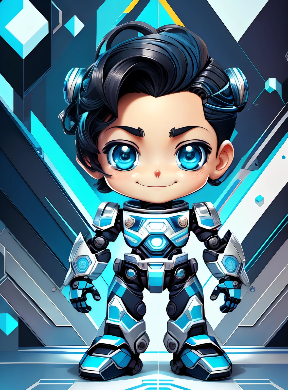 (cute robot boy smiling) stylized identical to 1940 |)), acolchoamento ,multidimensional geometric wall PORTRAIT, arte, Chibi,
Yang016K, lindo,(( cor vermelha predominante, azul e branco))
Primary works, qualidade superior, melhor qualidade, Arte Oficial, Lindo e Estetaduardo Kobra acolchoamento ,multidimensional geometric wall PORTRAIT, arte, Chibo,detalhes